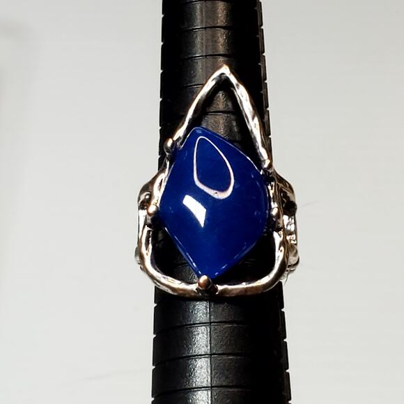 Paparazzi Jewelry Blue Glass Stretchy Ring Get The Point Blue 9.5 - Picture 8 of 8